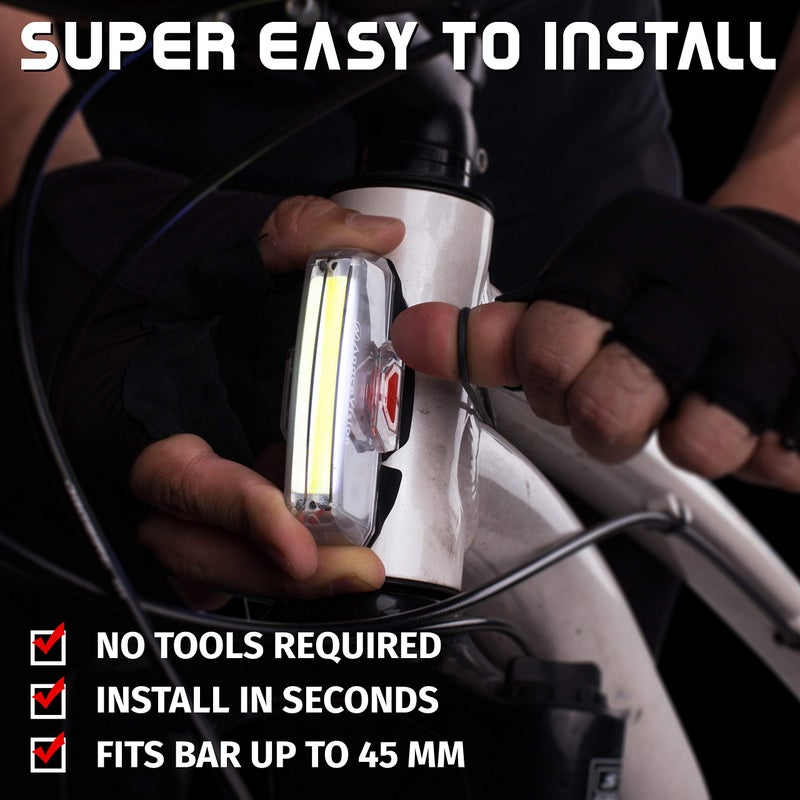Apace Vision Bike Front Safety Light USB Rechargeable by Apace - Powerful LED Bicycle Headlight to Be Seen w/Bright 200 Lumens Output for Optimum Cycling Visibility - Image 5
